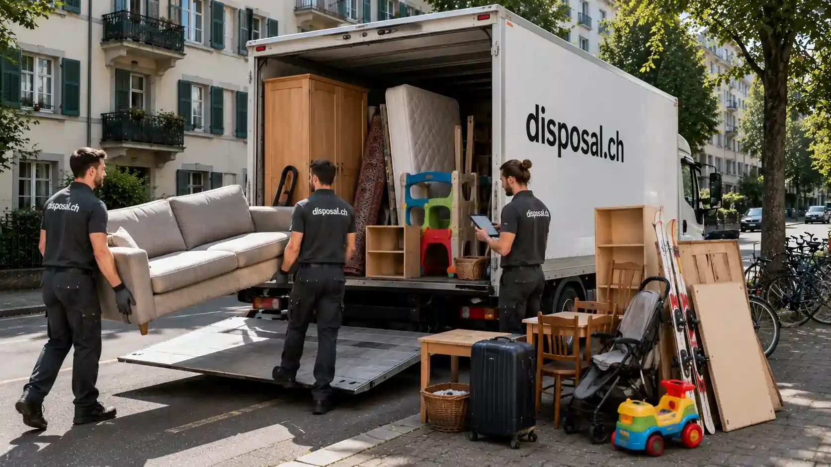 Sperrgut Zürich Liste mit Möbeln, Matratzen, Teppichen und ausgeschlossenen Abfällen wie Elektroschrott, Metall und Sonderabfall zur richtigen Entsorgung.